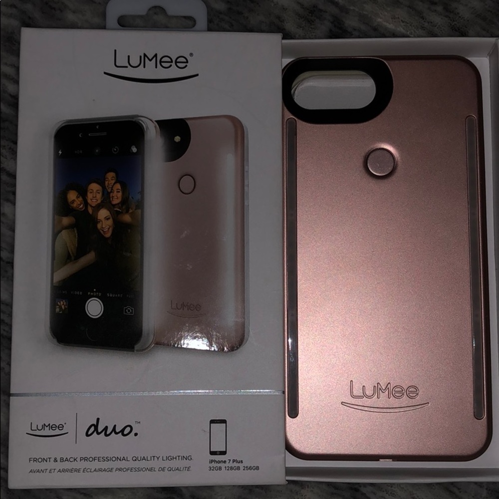 NWT LuMee iPhone 7+ Case in Rose Gold